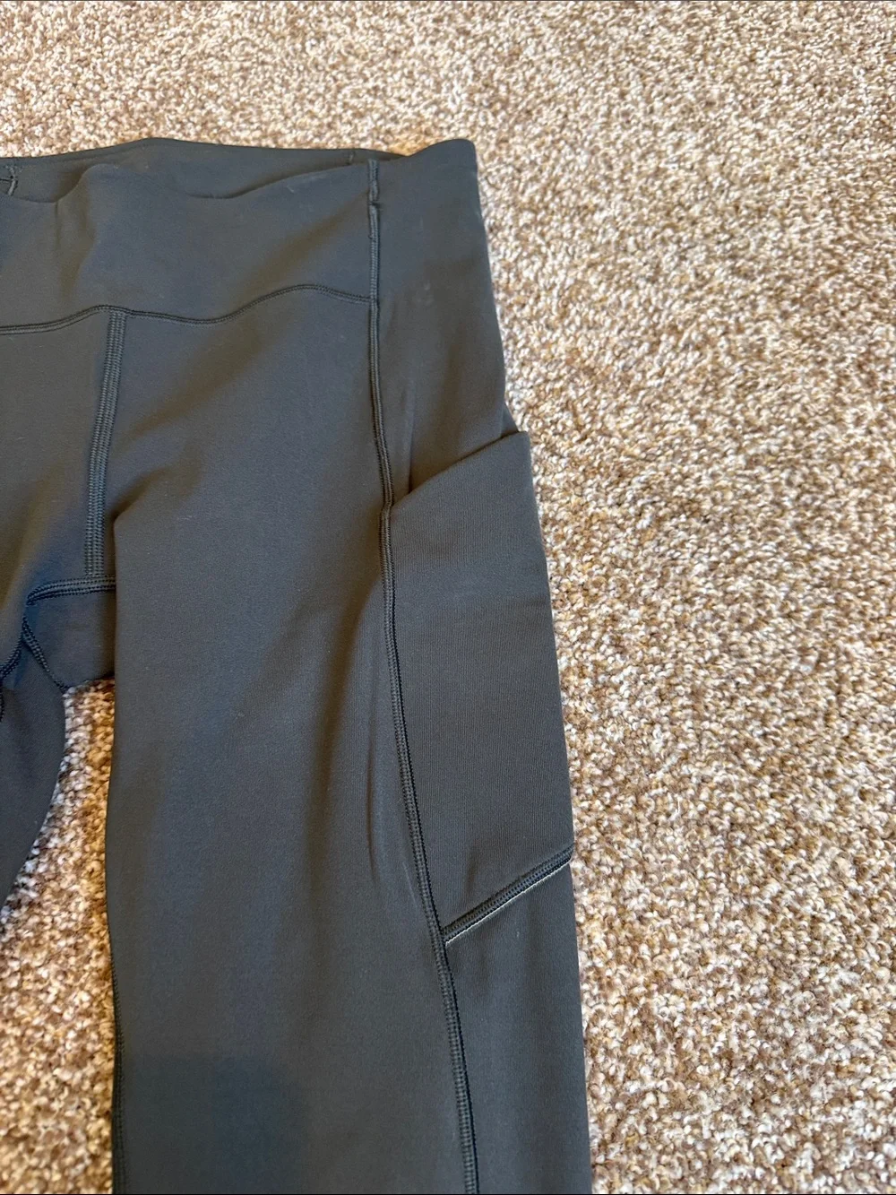 lululemon athletica olive green Performance Leggings with Side Pockets